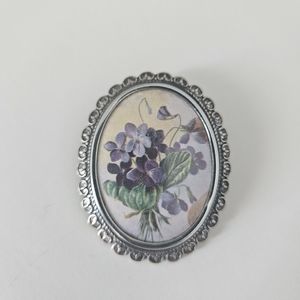 Vintage TLM Floral Brooch